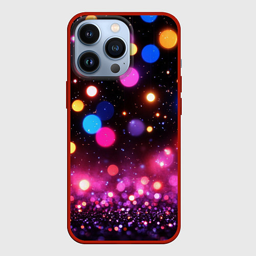 Чехол iPhone 13 Pro Сияние и блестяшки / 3D-Красный – фото 1