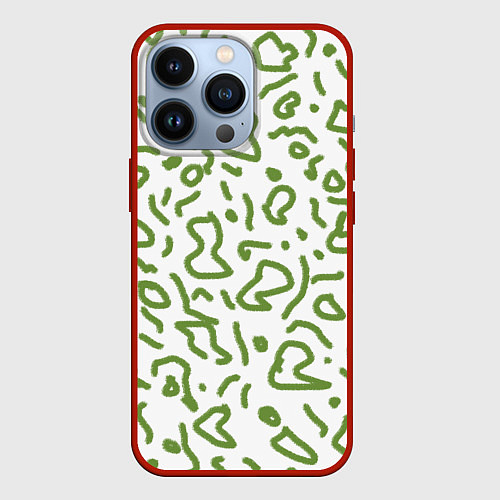 Чехол iPhone 13 Pro Закорючки / 3D-Красный – фото 1