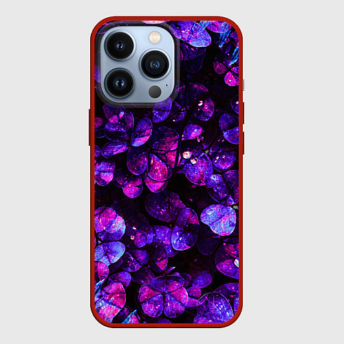 Чехол iPhone 13 Pro Флуоресцентные цветы / 3D-Красный – фото 1
