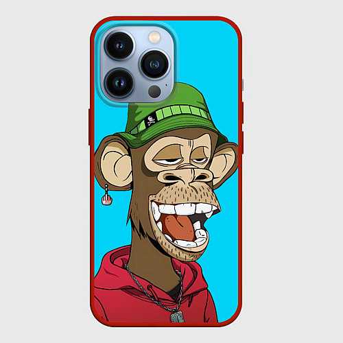 Чехол iPhone 13 Pro NFT smile ape / 3D-Красный – фото 1