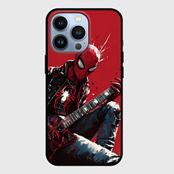 Чехол для iPhone 13 Pro Человек-паук с гитарой, цвет: 3D-черный