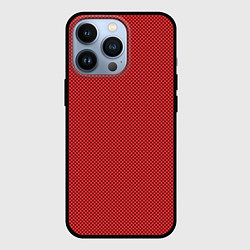 Чехол для iPhone 13 Pro Вишнёвый красный в мелкий горошек патерн, цвет: 3D-черный