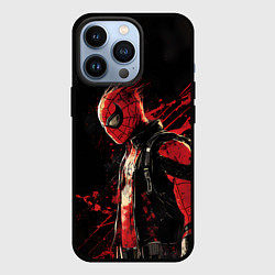 Чехол для iPhone 13 Pro Человек-паук и брызги краски, цвет: 3D-черный