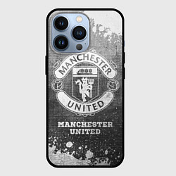 Чехол для iPhone 13 Pro Manchester United - grey gradient, цвет: 3D-черный