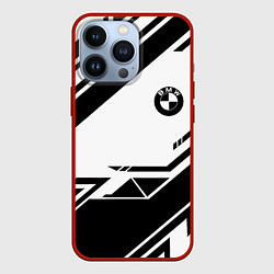 Чехол для iPhone 13 Pro BMW geometry black, цвет: 3D-красный