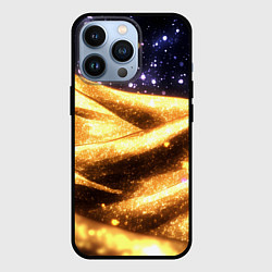 Чехол для iPhone 13 Pro Золотая текстура и синее небо, цвет: 3D-черный
