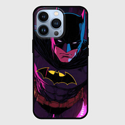 Чехол для iPhone 13 Pro Бэтмен в фиолетовом свете, цвет: 3D-черный
