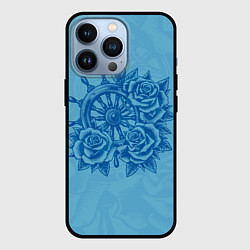 Чехол для iPhone 13 Pro Штурвал и три розы, цвет: 3D-черный