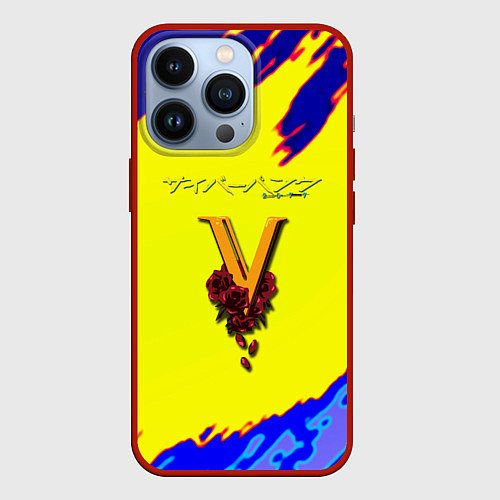 Чехол iPhone 13 Pro Cyberpunk краски неоновые / 3D-Красный – фото 1
