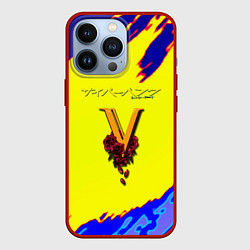 Чехол для iPhone 13 Pro Cyberpunk краски неоновые, цвет: 3D-красный