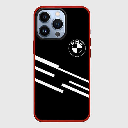 Чехол iPhone 13 Pro BMW geometry line / 3D-Красный – фото 1