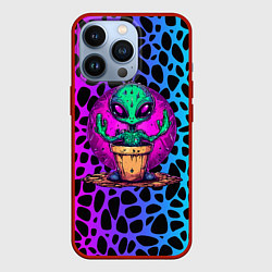 Чехол для iPhone 13 Pro Кактус инопланетянин, цвет: 3D-красный