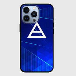 Чехол для iPhone 13 Pro Thirty Seconds to Mars blue poly, цвет: 3D-черный