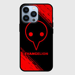 Чехол для iPhone 13 Pro Evangelion - red gradient, цвет: 3D-черный