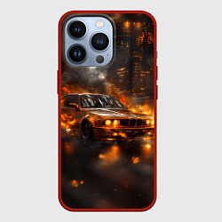 Чехол для iPhone 13 Pro БМВ в огне, цвет: 3D-красный