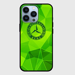 Чехол для iPhone 13 Pro Mercedes green poly, цвет: 3D-черный
