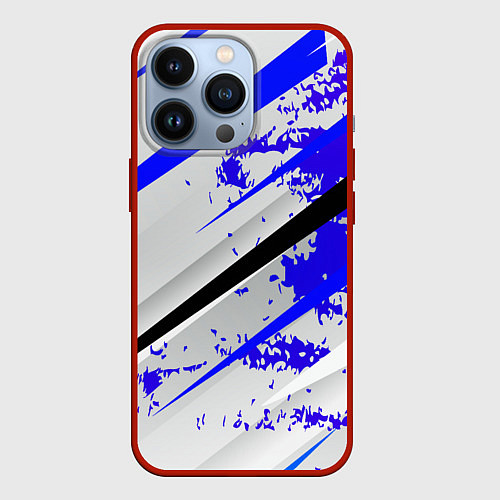 Чехол iPhone 13 Pro Color white blue / 3D-Красный – фото 1