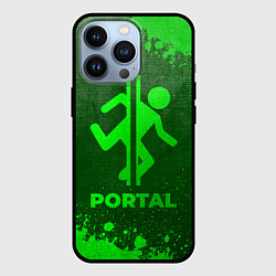 Чехол для iPhone 13 Pro Portal - green gradient, цвет: 3D-черный