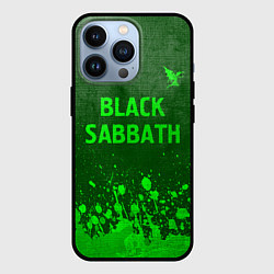 Чехол для iPhone 13 Pro Black Sabbath - green gradient посередине, цвет: 3D-черный