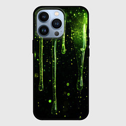 Чехол для iPhone 13 Pro Зеленая объемная слизь, цвет: 3D-черный