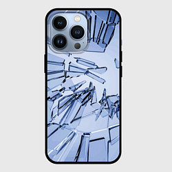 Чехол для iPhone 13 Pro Текстура разбитого стекла, цвет: 3D-черный
