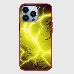 Чехол для iPhone 13 Pro Color yellow black, цвет: 3D-красный