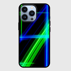 Чехол для iPhone 13 Pro Color blue black green, цвет: 3D-черный