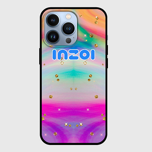 Чехол iPhone 13 Pro Inzoi с золотыми звездочками / 3D-Черный – фото 1