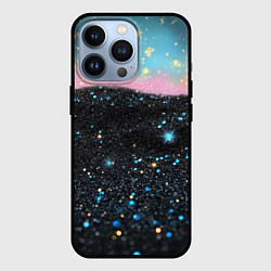 Чехол для iPhone 13 Pro Блестящая текстура на черном, цвет: 3D-черный