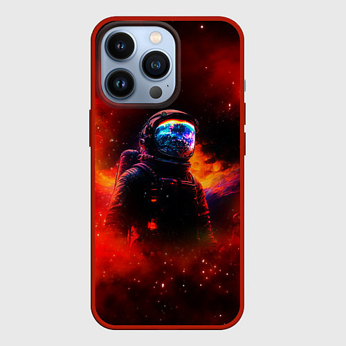 Чехол iPhone 13 Pro Космос огненный / 3D-Красный – фото 1