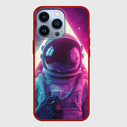 Чехол для iPhone 13 Pro Космонавт и треугольник, цвет: 3D-красный