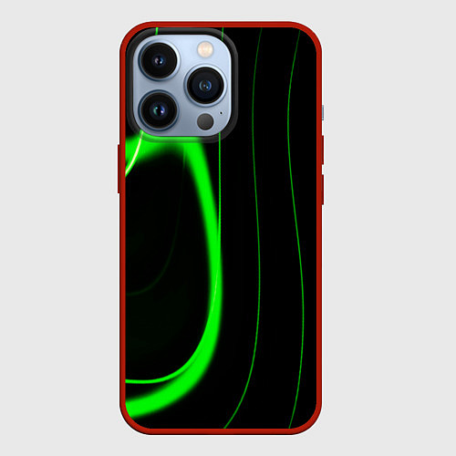 Чехол iPhone 13 Pro Color green light green black / 3D-Красный – фото 1