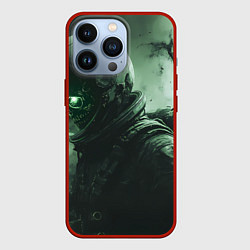 Чехол для iPhone 13 Pro Зеленый скелет космонавта, цвет: 3D-красный