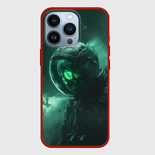 Чехол iPhone 13 Pro Космический скелет / 3D-Красный – фото 1