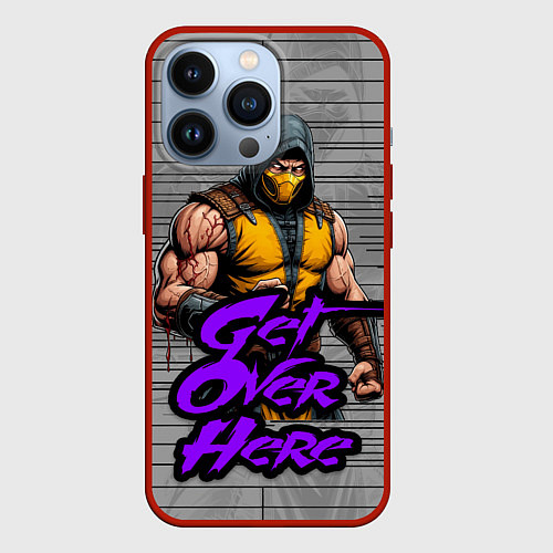 Чехол iPhone 13 Pro Мортал комбат скорпион / 3D-Красный – фото 1