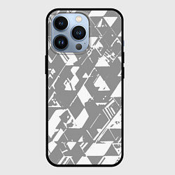 Чехол для iPhone 13 Pro Светлый серый геометричный паттерн, цвет: 3D-черный