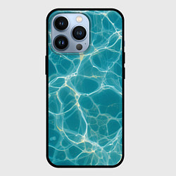 Чехол для iPhone 13 Pro Текстура воды с бликами, цвет: 3D-черный