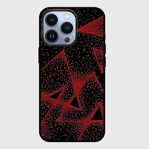 Чехол iPhone 13 Pro Triangles with dots / 3D-Черный – фото 1