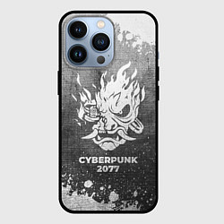Чехол для iPhone 13 Pro Cyberpunk 2077 - grey gradient, цвет: 3D-черный