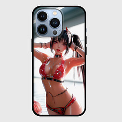 Чехол iPhone 13 Pro Девушка с рожками в бассейне