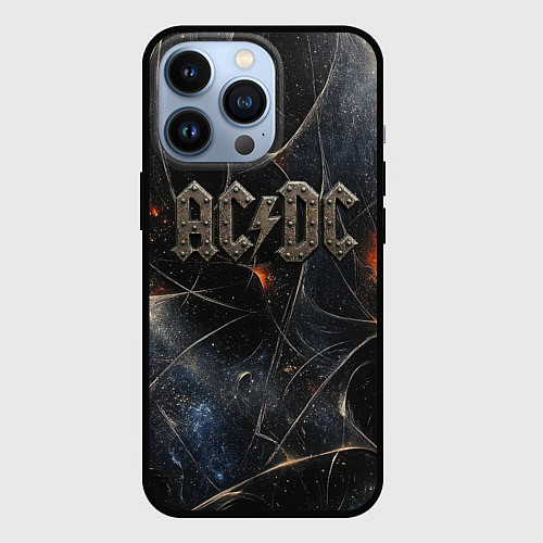 Чехол iPhone 13 Pro ACDC лого из металла / 3D-Черный – фото 1