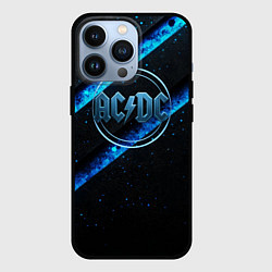 Чехол iPhone 13 Pro ACDC черно-синяя текстура