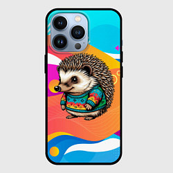 Чехол для iPhone 13 Pro Ежик в кофте, цвет: 3D-черный
