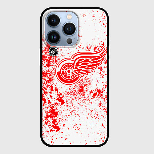 Чехол iPhone 13 Pro Detroit Red Wings NHL white / 3D-Черный – фото 1