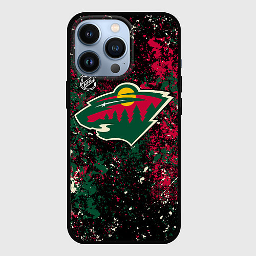 Чехол iPhone 13 Pro Minnesota Wild NHL black / 3D-Черный – фото 1