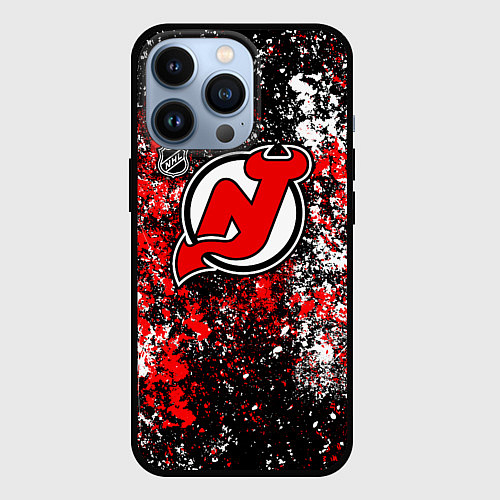 Чехол iPhone 13 Pro New Jersey Devils NHL black / 3D-Черный – фото 1
