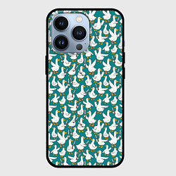 Чехол iPhone 13 Pro Злой гусь узор