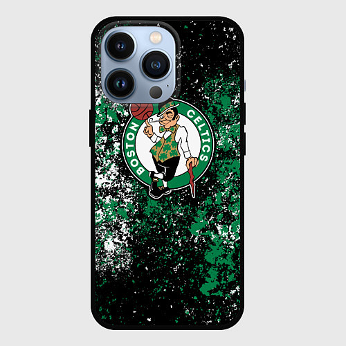 Чехол iPhone 13 Pro Boston Celtics basketball / 3D-Черный – фото 1