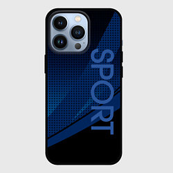 Чехол для iPhone 13 Pro Sport чёрно-синий геометричный, цвет: 3D-черный