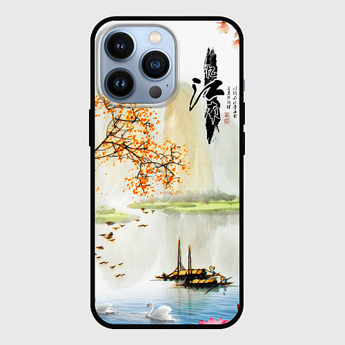 Чехол iPhone 13 Pro China Landscape / 3D-Черный – фото 1